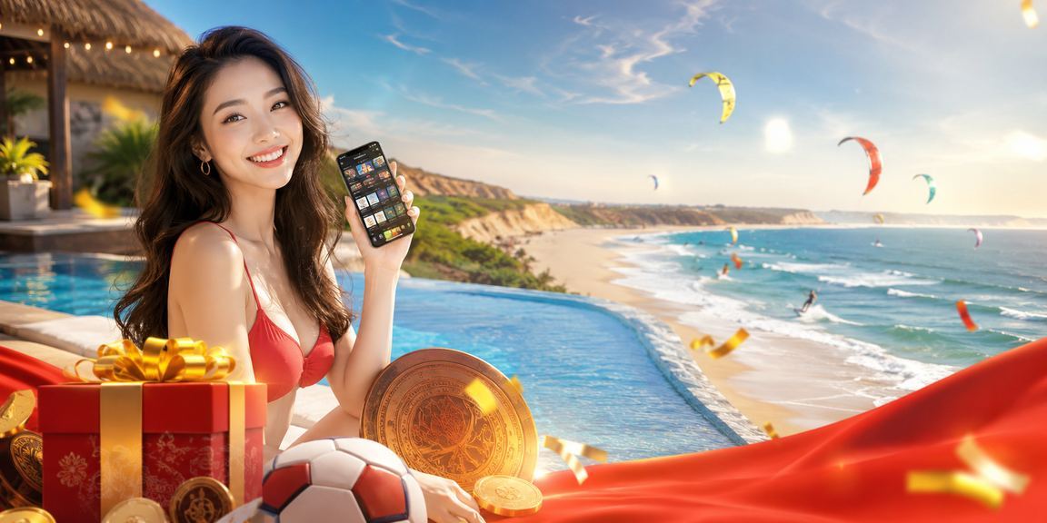 Người dùng tại Mũi Né thư giãn bên bờ biển và theo dõi kèo thể thao trên ứng dụng điện thoại