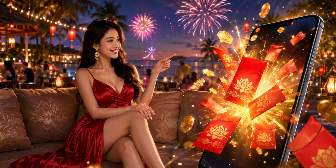 Thành viên VIP 5420 nhận thưởng bao lì xì đỏ trên bãi biển Phú Quốc